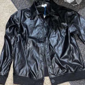Leather shacket—baggy